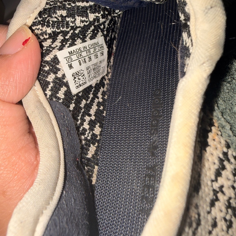 Adidas Men's Black and Cream Crewneck Sweater